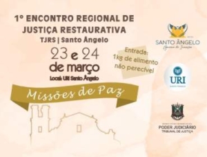 ENCERRADO | PRESENCIAL | Missões de Paz: evento sobre Justiça Restaurativa acontece na próxima semana em Santo Ângelo